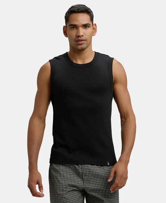 Jockey 9930 Men's Super Combed Cotton Rib Solid Round Neck Muscle Vest