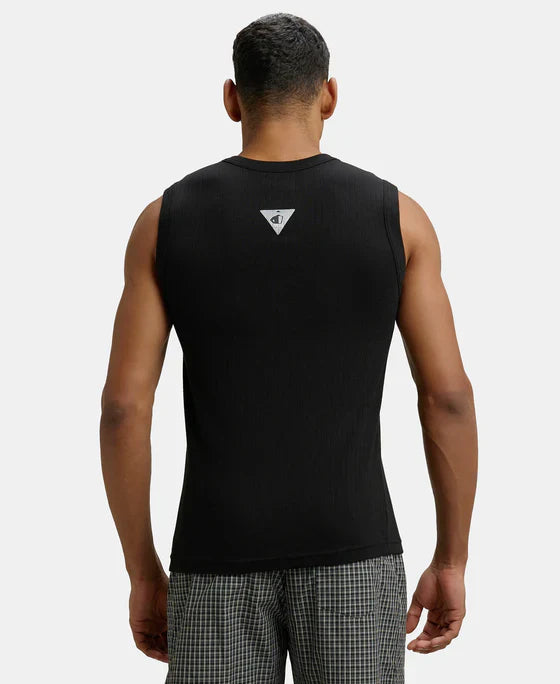 Jockey 9930 Men's Super Combed Cotton Rib Solid Round Neck Muscle Vest