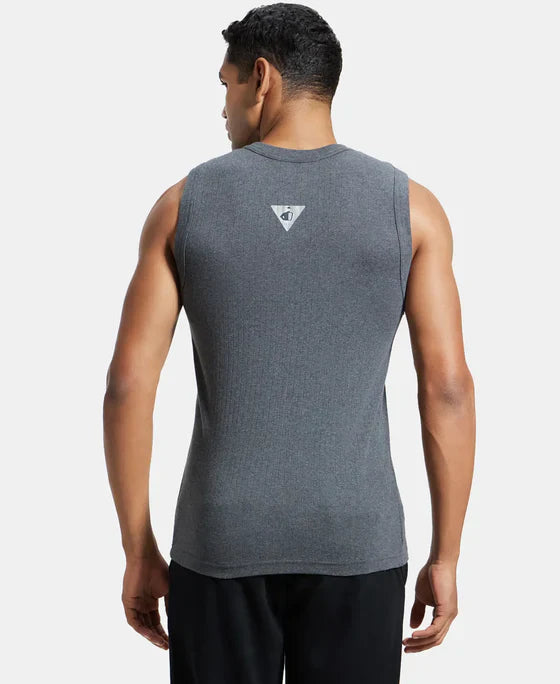 Jockey 9930 Men's Super Combed Cotton Rib Solid Round Neck Muscle Vest