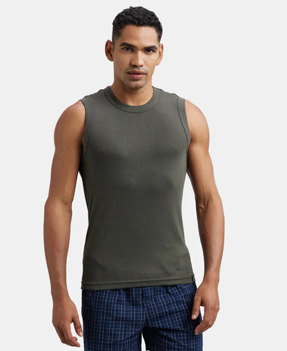 Jockey 9930 Men's Super Combed Cotton Rib Solid Round Neck Muscle Vest