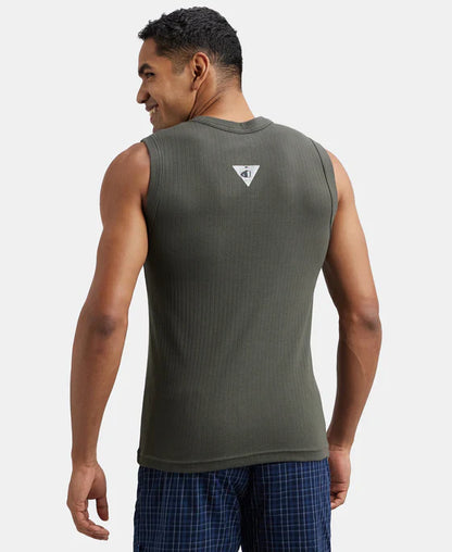 Jockey 9930 Men's Super Combed Cotton Rib Solid Round Neck Muscle Vest