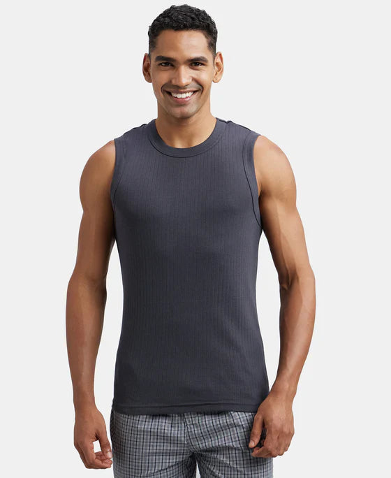 Jockey 9930 Men's Super Combed Cotton Rib Solid Round Neck Muscle Vest