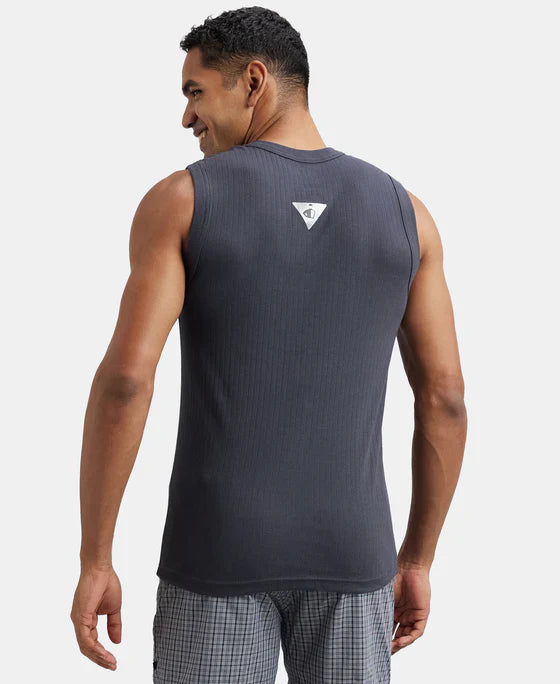 Jockey 9930 Men's Super Combed Cotton Rib Solid Round Neck Muscle Vest