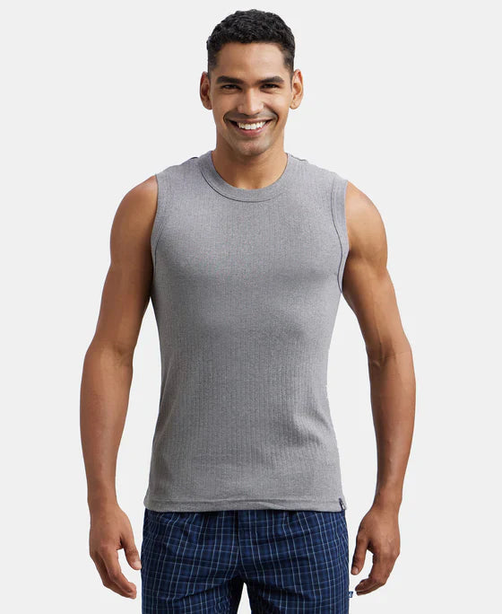 Jockey 9930 Men's Super Combed Cotton Rib Solid Round Neck Muscle Vest