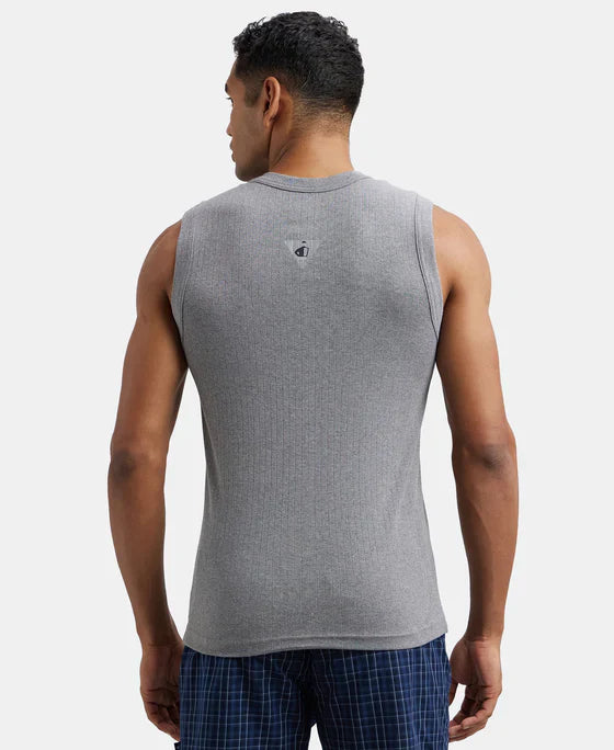 Jockey 9930 Men's Super Combed Cotton Rib Solid Round Neck Muscle Vest