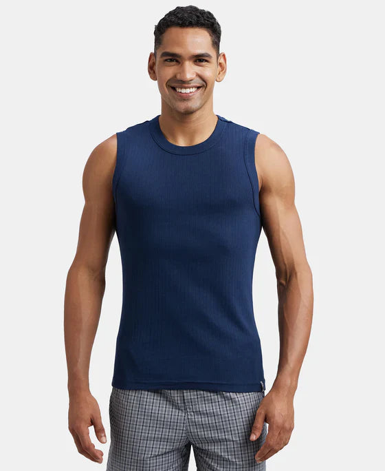 Jockey 9930 Men's Super Combed Cotton Rib Solid Round Neck Muscle Vest
