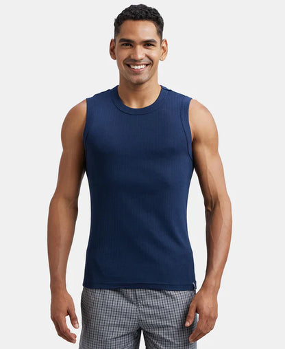 Jockey 9930 Men's Super Combed Cotton Rib Solid Round Neck Muscle Vest