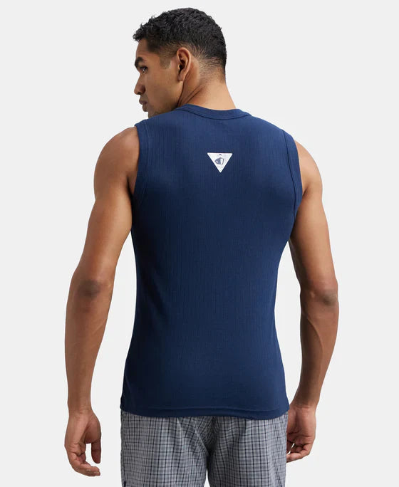 Jockey 9930 Men's Super Combed Cotton Rib Solid Round Neck Muscle Vest