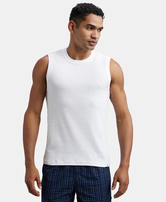 Jockey 9930 Men's Super Combed Cotton Rib Solid Round Neck Muscle Vest