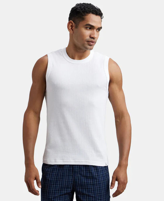 Jockey 9930 Men's Super Combed Cotton Rib Solid Round Neck Muscle Vest