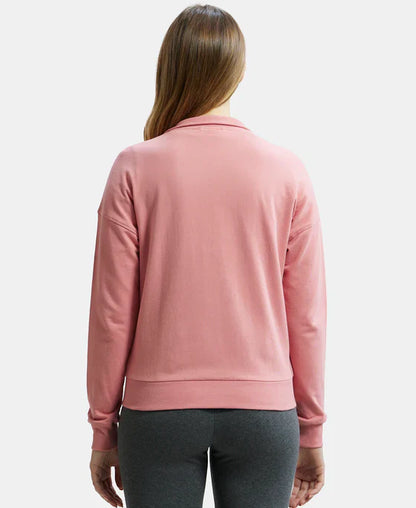 Jockey A111 Women's Super Combed Cotton French Terry Drop Shoulder Styled Jacket with Ribbed Cuff and Hem