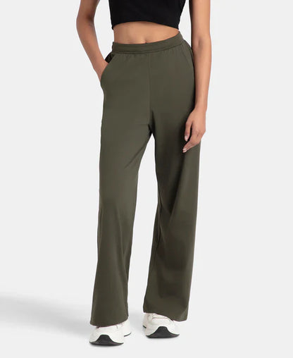 Jockey A158 Women's Super Combed Cotton Rich Straight Fit Wide Leg Pants