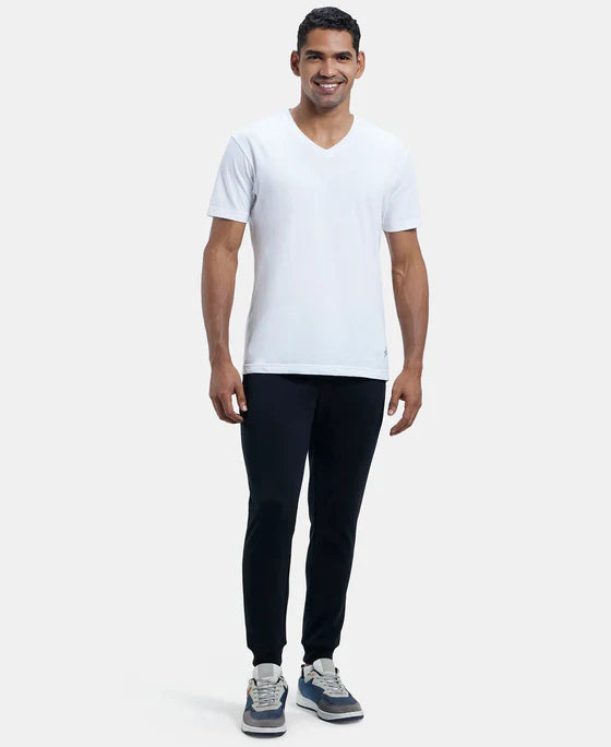 Jockey AM02 Men's Super Combed Cotton Rich Slim Fit Jogger with Zipper Pockets