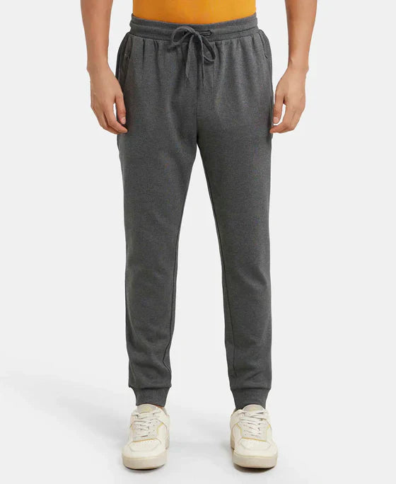 Jockey AM02 Men's Super Combed Cotton Rich Slim Fit Jogger with Zipper Pockets