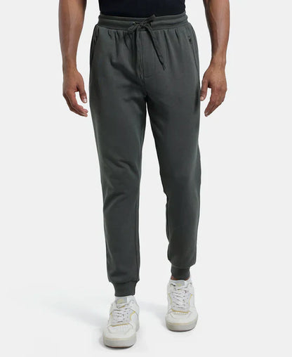 Jockey AM02 Men's Super Combed Cotton Rich Slim Fit Jogger with Zipper Pockets