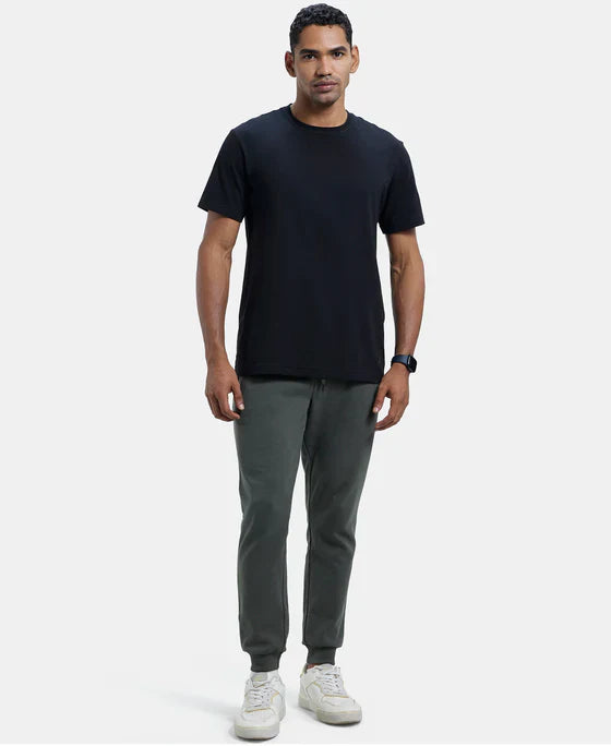 Jockey AM02 Men's Super Combed Cotton Rich Slim Fit Jogger with Zipper Pockets