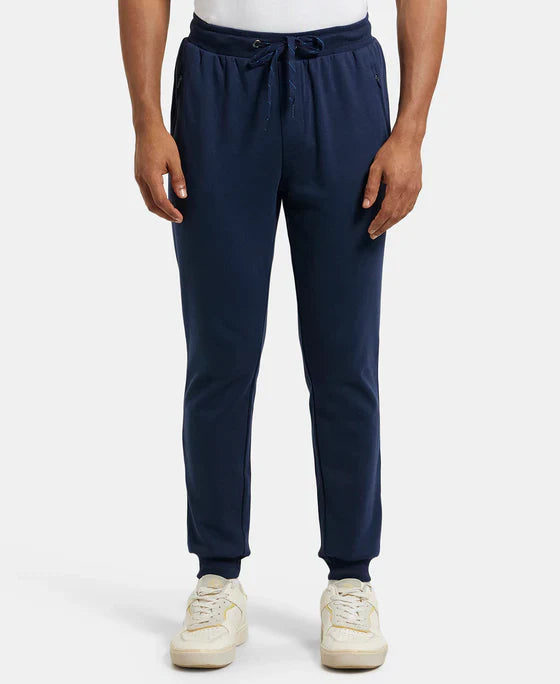 Jockey AM02 Men's Super Combed Cotton Rich Slim Fit Jogger with Zipper Pockets