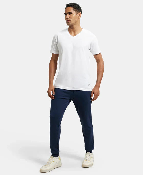 Jockey AM02 Men's Super Combed Cotton Rich Slim Fit Jogger with Zipper Pockets
