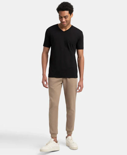 Jockey AM05 Men's Super Combed Cotton Rich Pique Fabric Slim Fit Jogger with Zipper Pockets