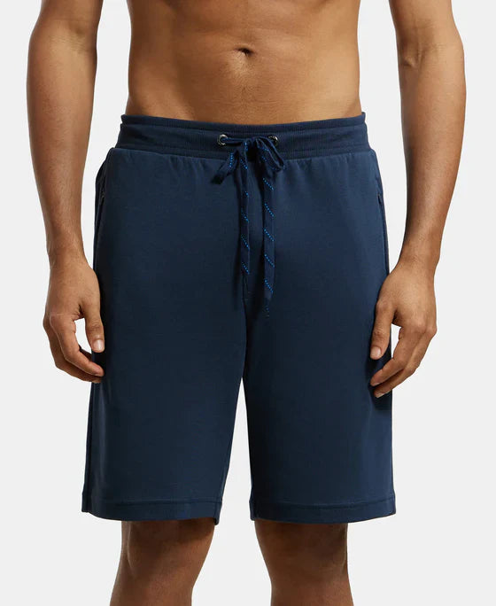 Jockey AM14 Men's Super Combed Cotton Rich Straight Fit Shorts with Zipper Pockets