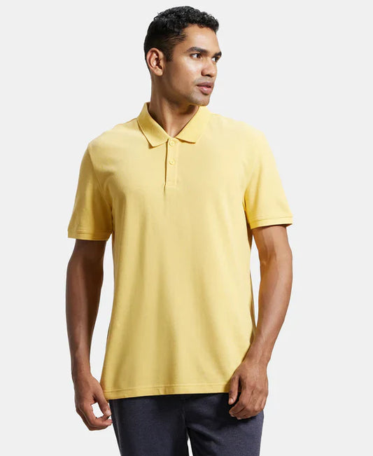 Jockey AM35 Men's Super Combed Cotton Rich Pique Fabric Solid Half Sleeve Polo T-Shirt