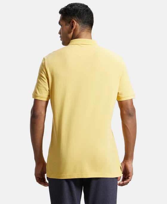 Jockey AM35 Men's Super Combed Cotton Rich Pique Fabric Solid Half Sleeve Polo T-Shirt