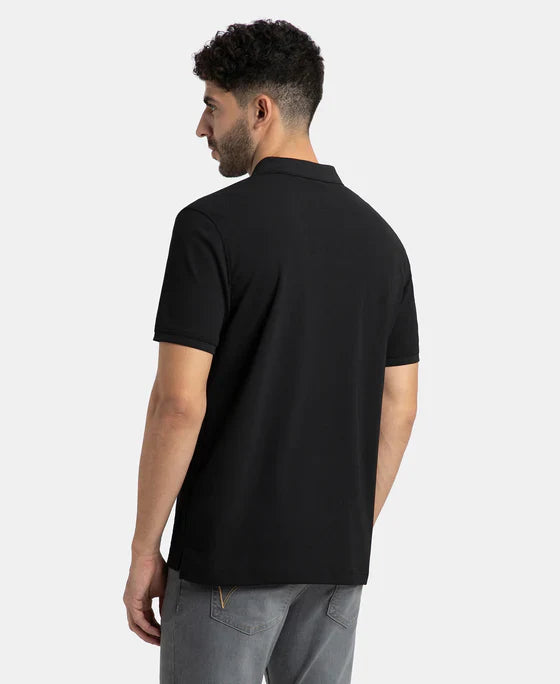 Jockey AM38 Men's Microfiber Fabric Solid Half Sleeve Polo T-Shirt with StayDry & StayFresh Technology