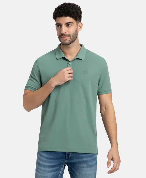 Jockey AM38 Men's Microfiber Fabric Solid Half Sleeve Polo T-Shirt with StayDry & StayFresh Technology
