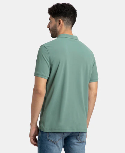 Jockey AM38 Men's Microfiber Fabric Solid Half Sleeve Polo T-Shirt with StayDry & StayFresh Technology