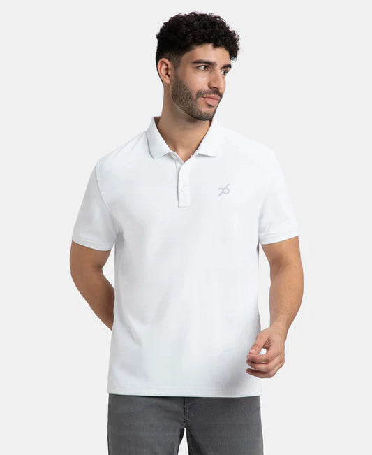 Jockey AM38 Men's Microfiber Fabric Solid Half Sleeve Polo T-Shirt with StayDry & StayFresh Technology