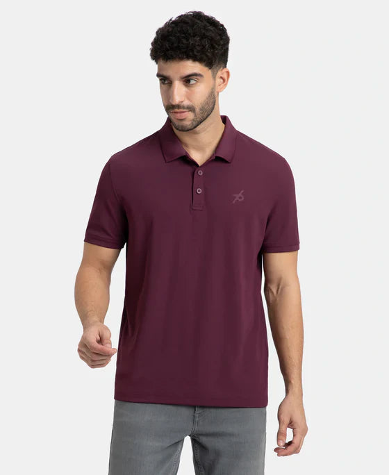 Jockey AM38 Men's Microfiber Fabric Solid Half Sleeve Polo T-Shirt with StayDry & StayFresh Technology