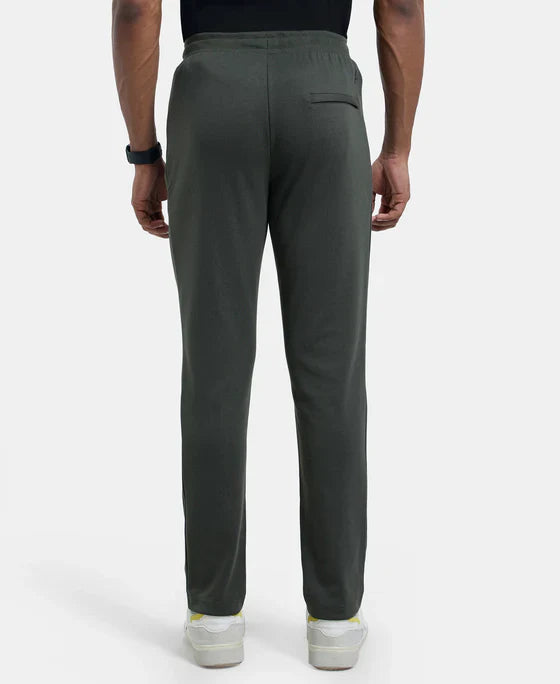 Jockey AM44 Men's  Super Combed Cotton Rich Pique Slim Fit Trackpants with Side Zipper Pockets