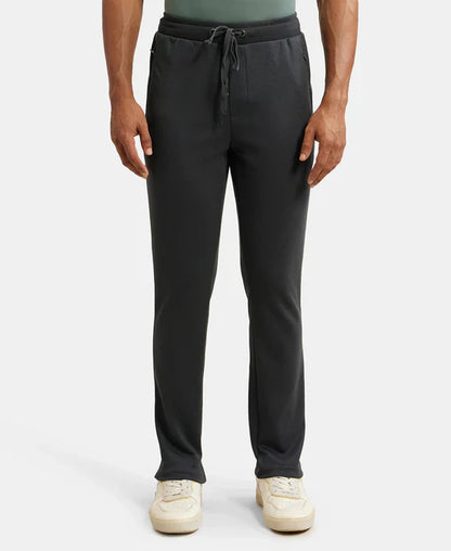 Jockey AM44 Men's  Super Combed Cotton Rich Pique Slim Fit Trackpants with Side Zipper Pockets