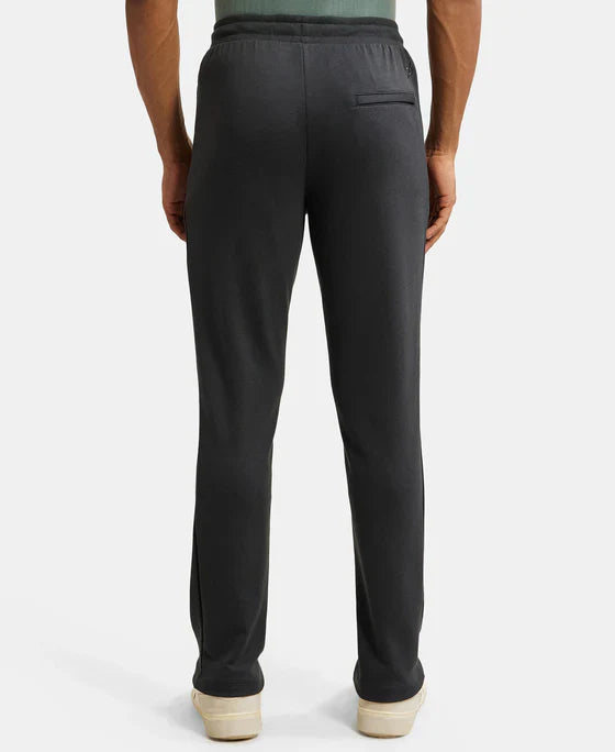 Jockey AM44 Men's  Super Combed Cotton Rich Pique Slim Fit Trackpants with Side Zipper Pockets