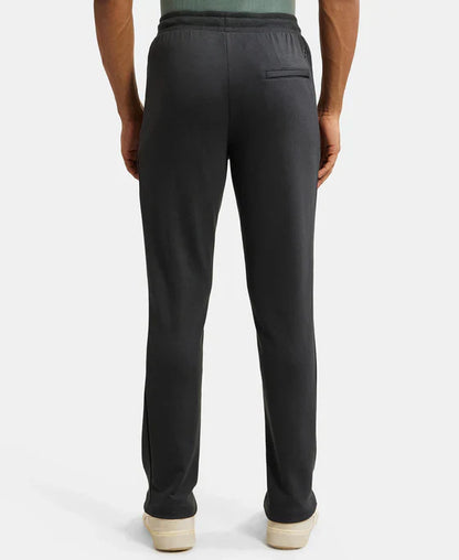 Jockey AM44 Men's  Super Combed Cotton Rich Pique Slim Fit Trackpants with Side Zipper Pockets