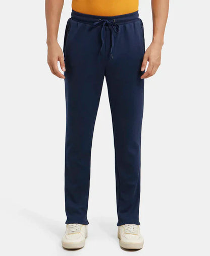 Jockey AM44 Men's  Super Combed Cotton Rich Pique Slim Fit Trackpants with Side Zipper Pockets