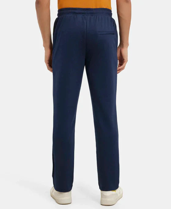 Jockey AM44 Men's  Super Combed Cotton Rich Pique Slim Fit Trackpants with Side Zipper Pockets