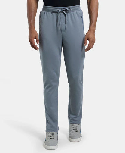 Jockey AM44 Men's  Super Combed Cotton Rich Pique Slim Fit Trackpants with Side Zipper Pockets