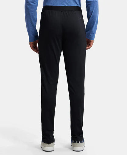 Jockey AM49 Men's Super Combed Cotton Rich Slim Fit Trackpants with Side and Zipper Media Pockets