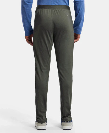 Jockey AM49 Men's Super Combed Cotton Rich Slim Fit Trackpants with Side and Zipper Media Pockets