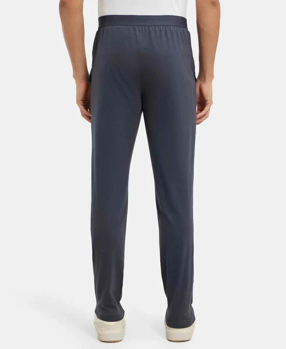 Jockey AM49 Men's Super Combed Cotton Rich Slim Fit Trackpants with Side and Zipper Media Pockets
