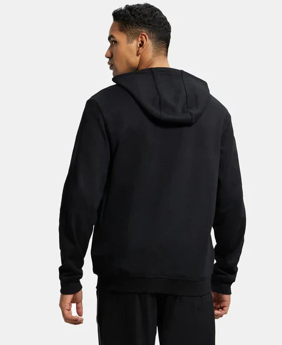 Jockey AM61 Men's Super Combed Cotton Rich Pique Fabric Ribbed Cuff Hoodie Jacket