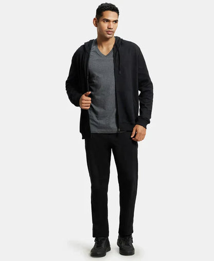 Jockey AM61 Men's Super Combed Cotton Rich Pique Fabric Ribbed Cuff Hoodie Jacket