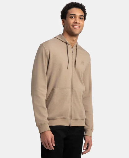 Jockey AM61 Men's Super Combed Cotton Rich Pique Fabric Ribbed Cuff Hoodie Jacket