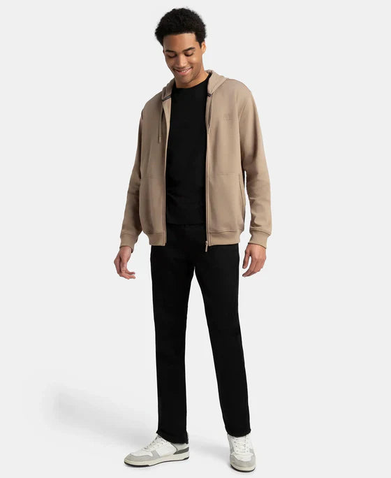 Jockey AM61 Men's Super Combed Cotton Rich Pique Fabric Ribbed Cuff Hoodie Jacket