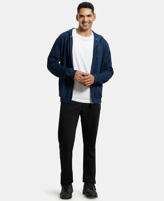 Jockey AM61 Men's Super Combed Cotton Rich Pique Fabric Ribbed Cuff Hoodie Jacket
