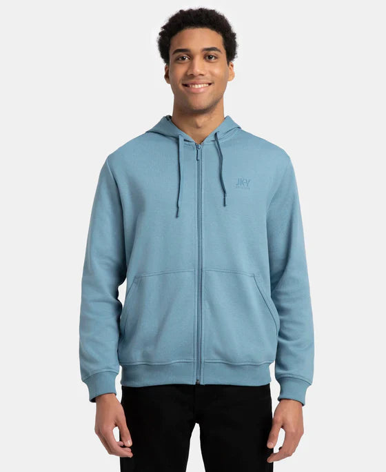 Jockey AM61 Men's Super Combed Cotton Rich Pique Fabric Ribbed Cuff Hoodie Jacket