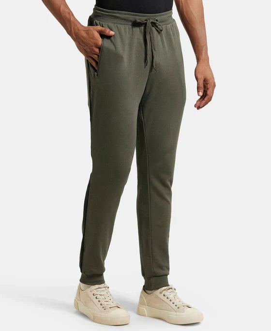 Jockey AM71 Men's Super Combed Cotton Rich Slim Fit Jogger with Zipper Pockets