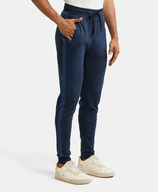 Jockey AM71 Men's Super Combed Cotton Rich Slim Fit Jogger with Zipper Pockets
