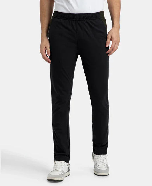 Jockey AM75 Men's Super Cotton Slim Fit Trackpant with Zipper Media Pocket